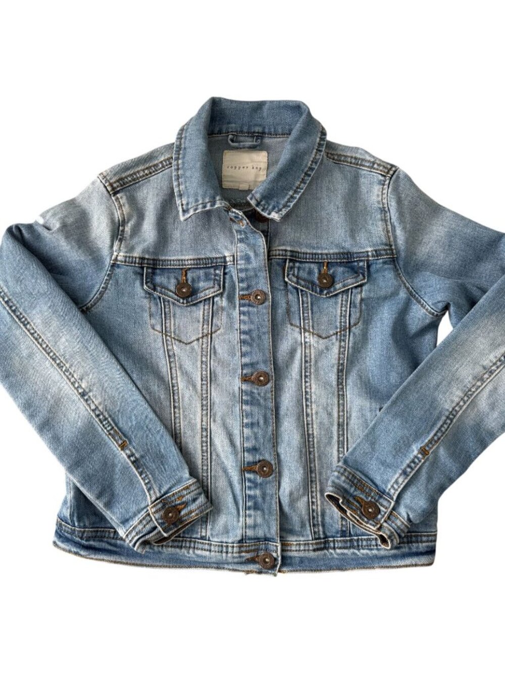 Copper Key Soft Denim Cropped Jacket - Girl's Size Medium